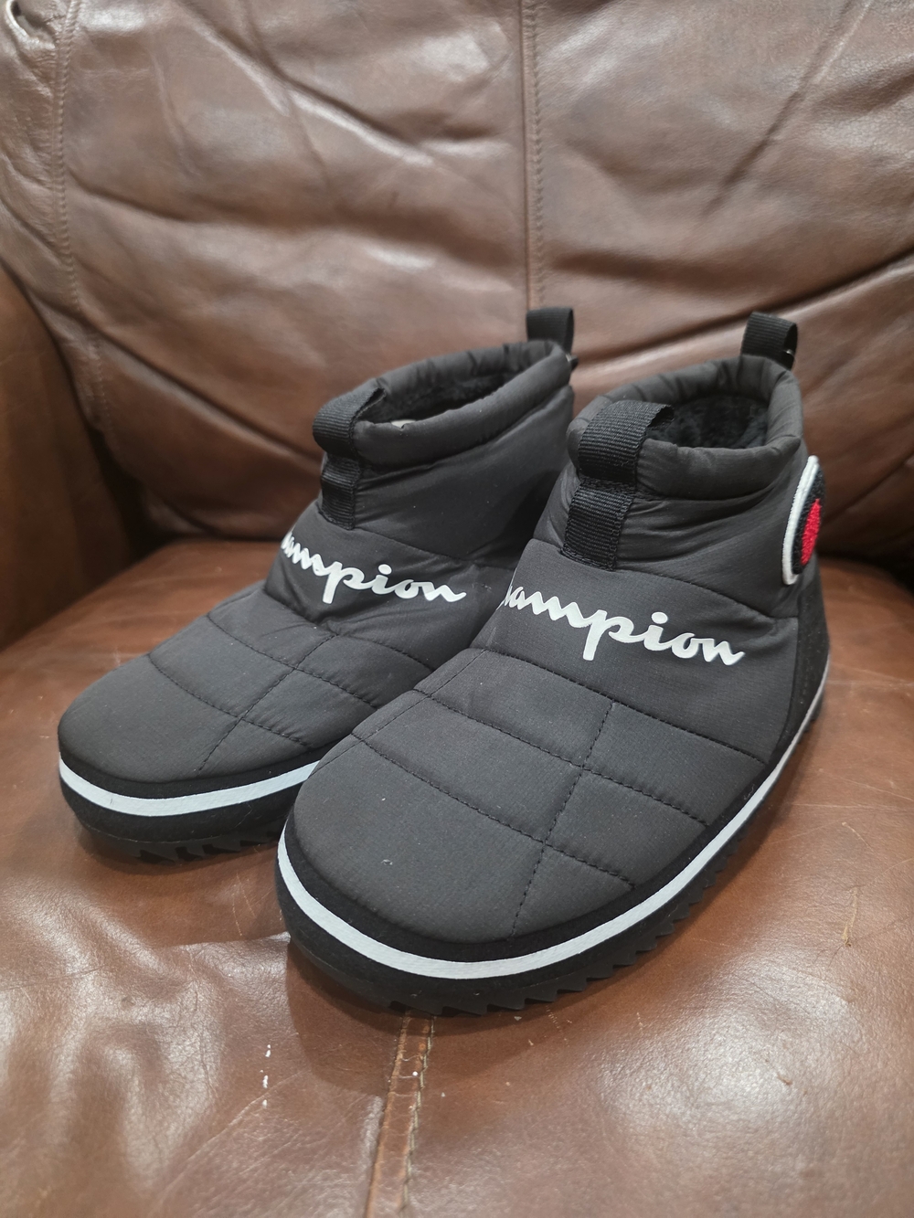 Champion Men’s Black Quilted Slip-On Boot Shoes